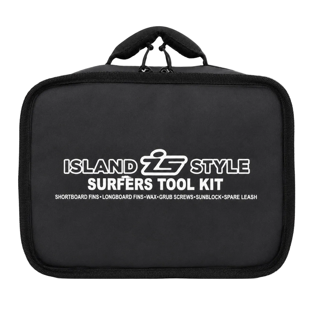 Island Style Large Surfers Toolkit Bag, closed black zip case with carry handle