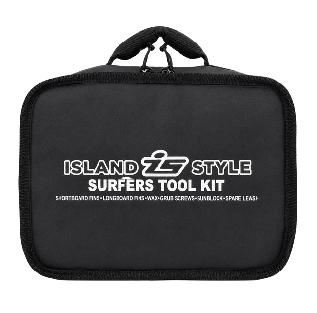 Island Style Large Surfers Toolkit Bag, closed black zip case with carry handle