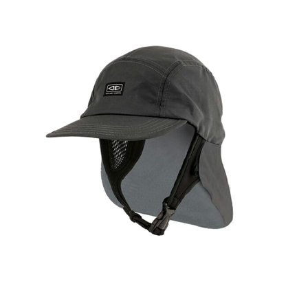 Ocean & Earth Sumatra Legionnaire Surf Cap: Black Sumatra Legionnaire surf cap, front angle