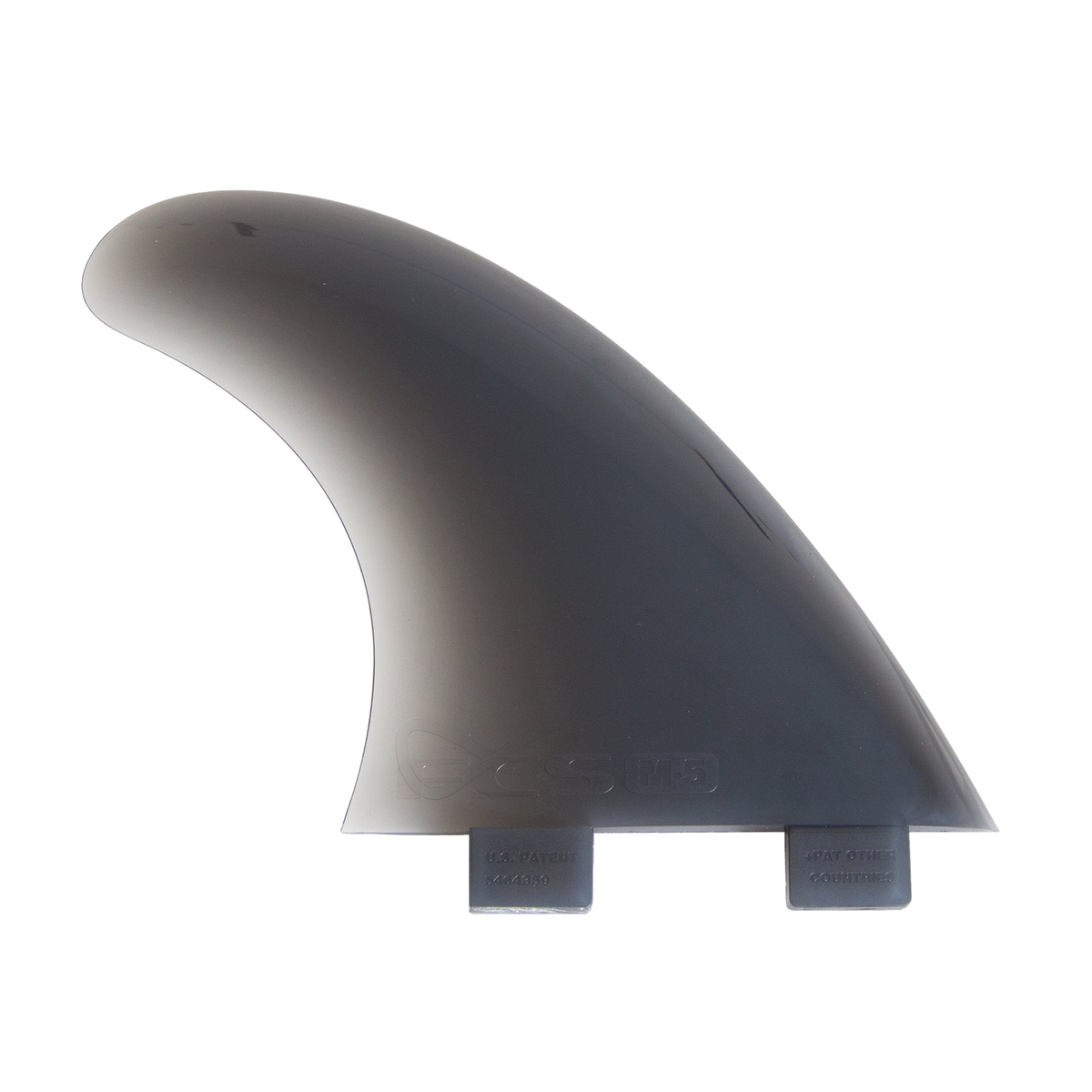 Smoke M5 Softflex fin showing its flexible rounded template and dual tabs