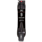 Ocean & Earth Longboard Premium One-XT Leash – 9 ft: Black packaged longboard leash