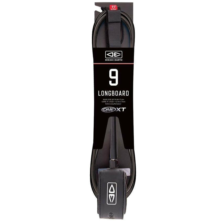 Ocean & Earth Longboard Premium One-XT Leash – 9 ft: Black packaged longboard leash