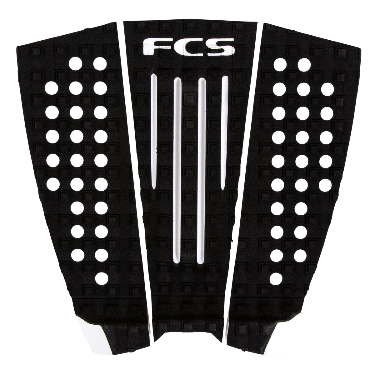 FCS Julian Wilson Traction: black and White pad with white centre channels and FCS logo
