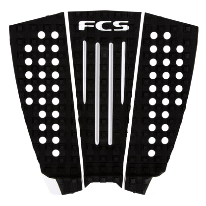 FCS Julian Wilson Traction: black and White pad with white centre channels and FCS logo