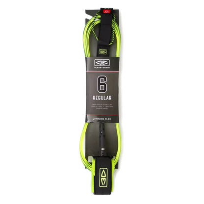 Ocean & Earth Diamond Flex Regular Leash – 6 ft: Lime packaged leash