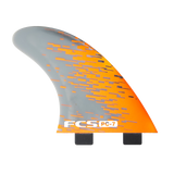 FCS PC-5 and PC-7 Tri Fins: pC-7 Large Orange Smoke side fin, profile view