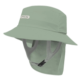 FCS Essential Surf Bucket Hat: iceberg Green bucket hat with ear pieces