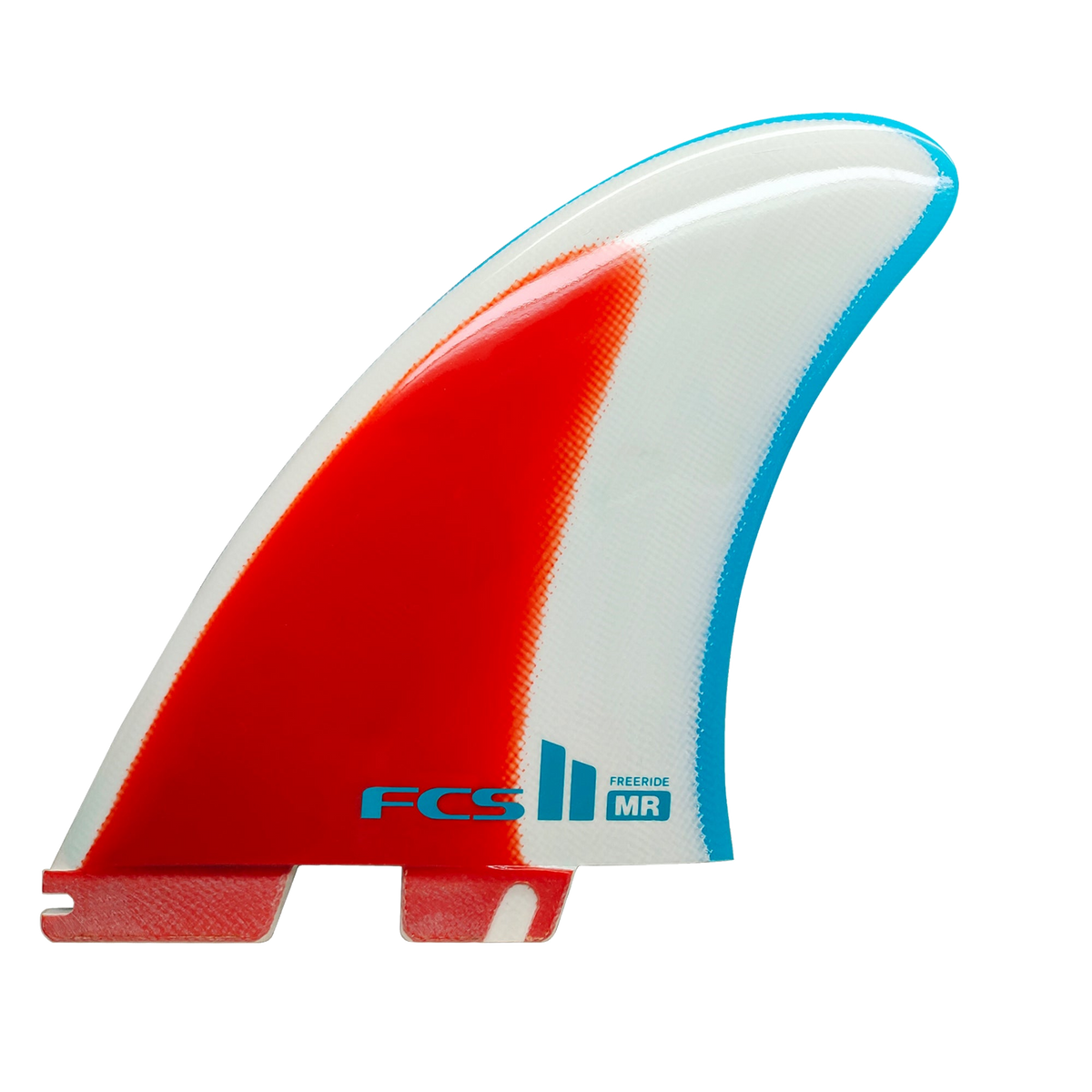 Red, white and blue face of the Mark Richards Freeride FCS II twin fin