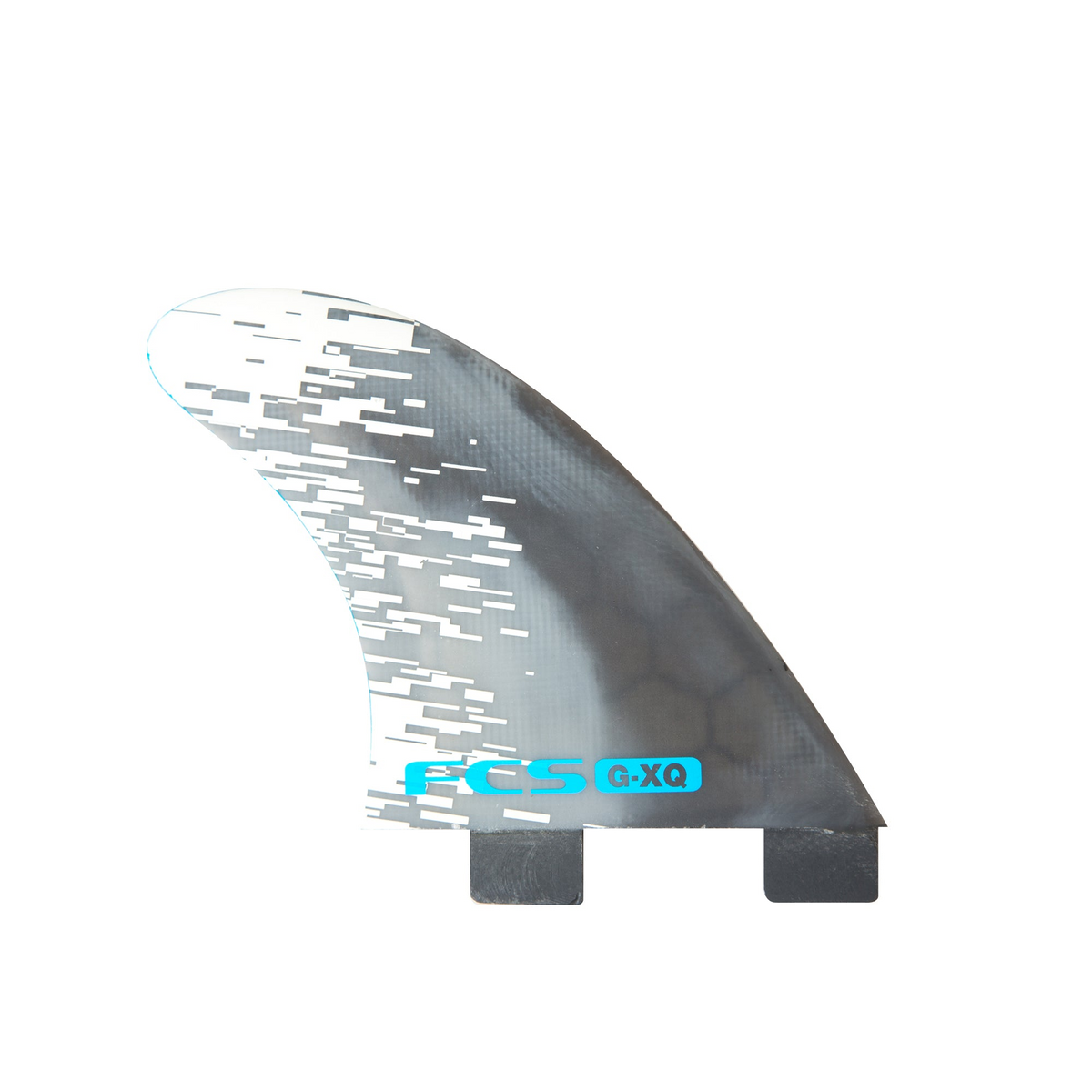 FCS G-XQ Quad Rear Fins: blue Smoke quad rear fin showing the 80/20 foil profile