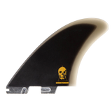 FCS II Christenson Twin - Performance Glass: black Christenson twin fin with gold skull logo