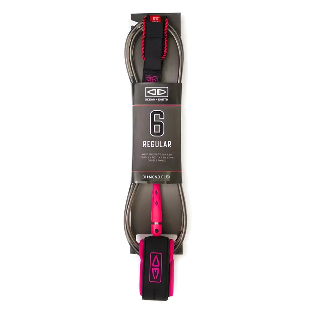Ocean & Earth Diamond Flex Regular Leash – 6 ft: Pink packaged leash
