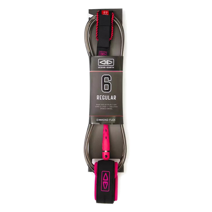 Ocean & Earth Diamond Flex Regular Leash – 6 ft: Pink packaged leash
