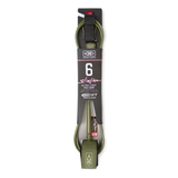 Ocean & Earth Slimline Lightweight Comp One-XT Leash – 6 ft: Olive packaged Slimline leash