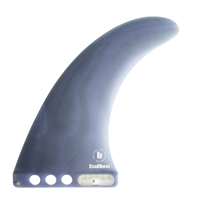 FCS II Connect Longboard Fin - Eco Neo Glass: dusky Blue Eco Connect fin with white base holes
