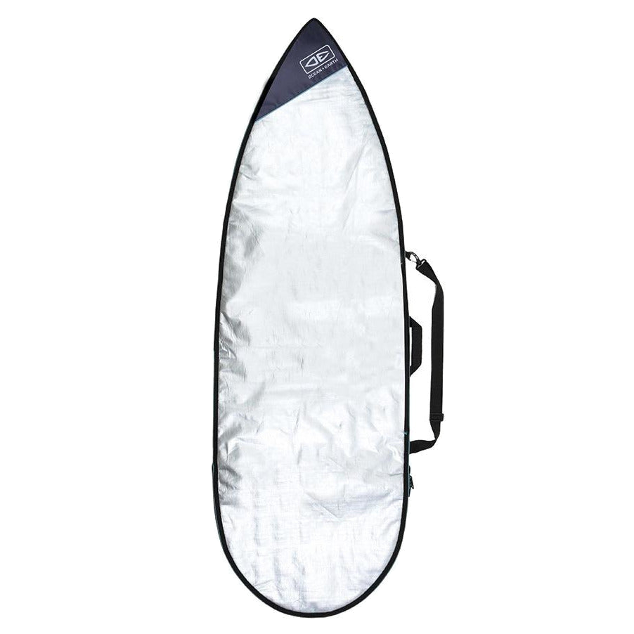 Ocean & Earth Barry Basic Shortboard Cover: reflective shortboard cover, front