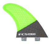FCS MR-TFX Twin + Stabiliser Fins: carbon and fluorescent MR-TFX twin fin