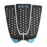 FCS Kolohe Andino Treadlite Traction: black and Tranquil Blue pad with a striped blue tail kick
