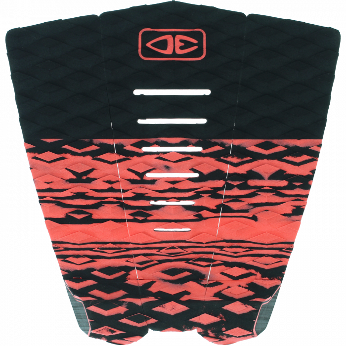 Ocean & Earth Blazed Three-Piece Tail Pad: Black/Coral pad, overhead