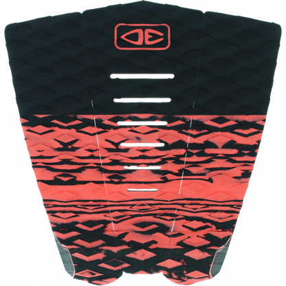 Ocean & Earth Blazed Three-Piece Tail Pad: Black/Coral pad, overhead