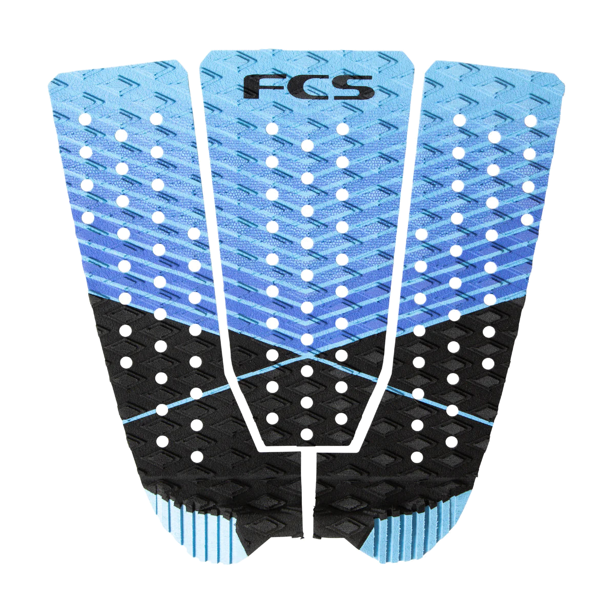 FCS Kolohe Andino Traction: tranquil Blue and black pad with diagonal pattern and blue kick stripes