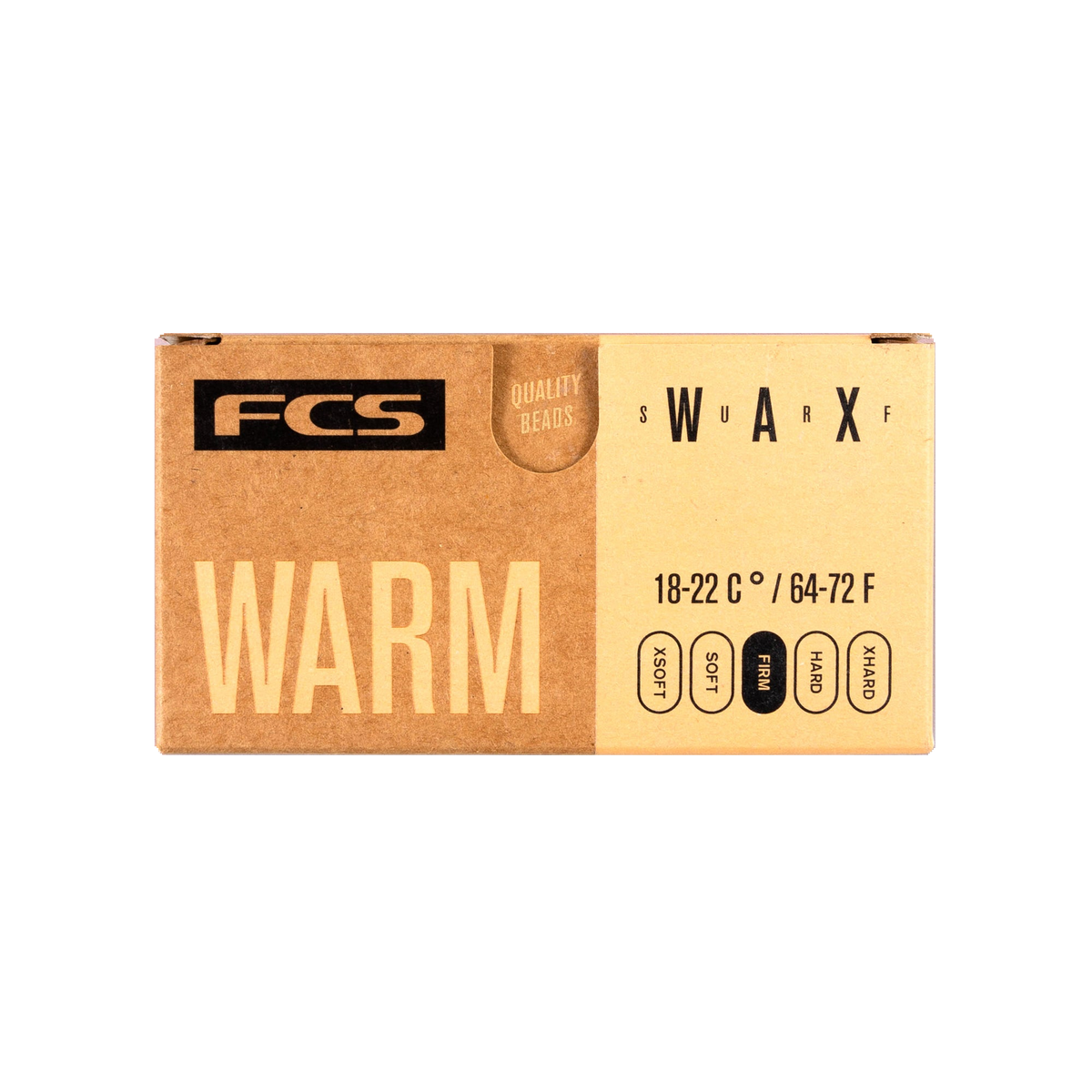 FCS Surf Wax: warm formula packaging, 18–22°C