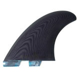 FCS II Power Twin Fin Set - Performance Glass: black Power Twin fin showing a subtle wave pattern