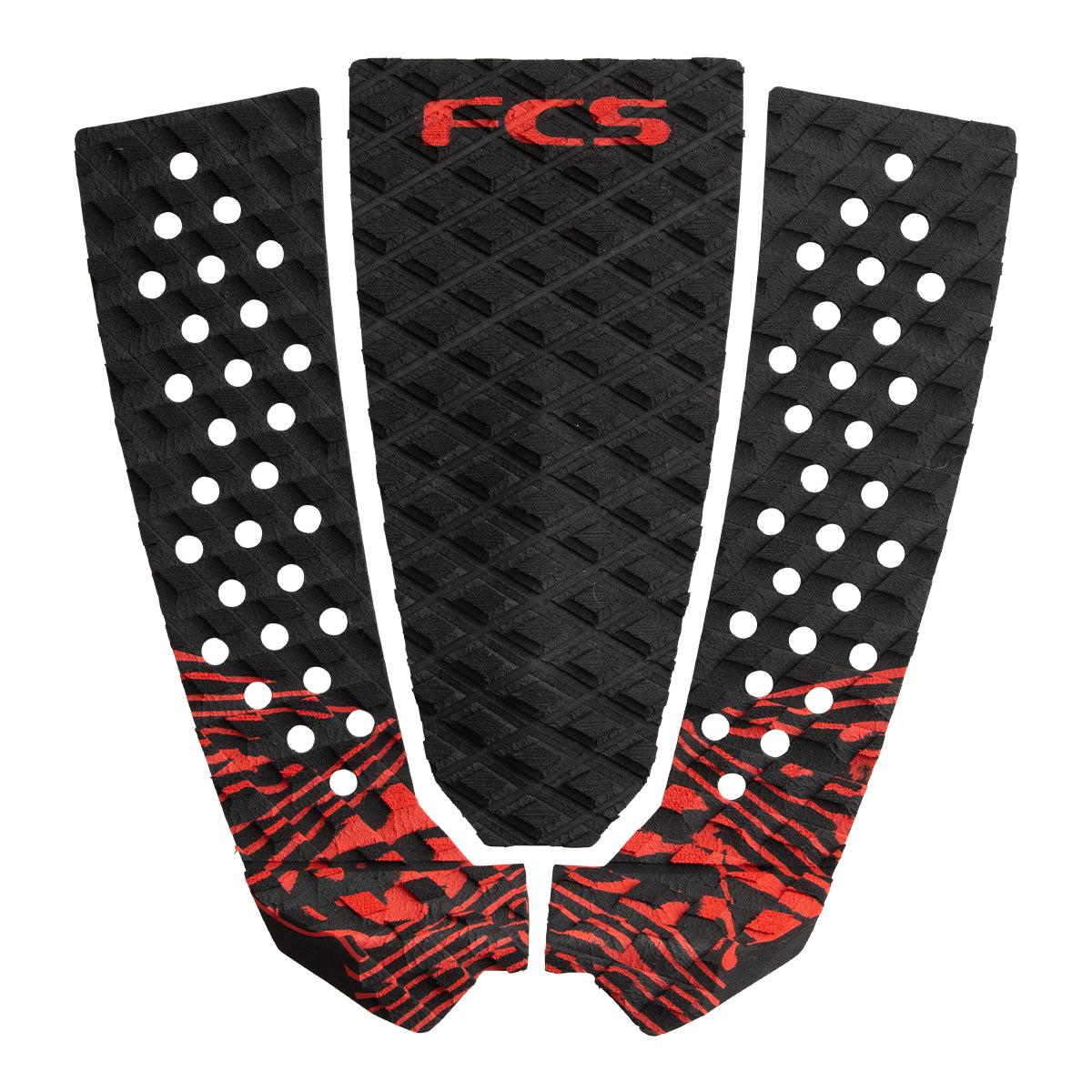 FCS Filipe Toledo Traction: blood pad with red patterned kick and black grip panels