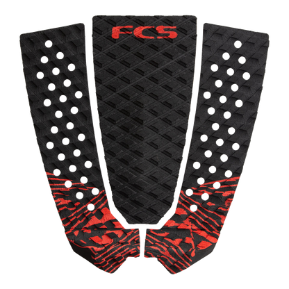 FCS Filipe Toledo Traction: blood pad with red patterned kick and black grip panels