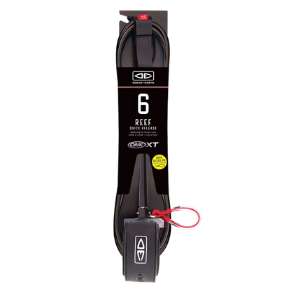 Ocean & Earth Reef Quick Release One-XT Leash – 6 ft: Black packaged Reef leash