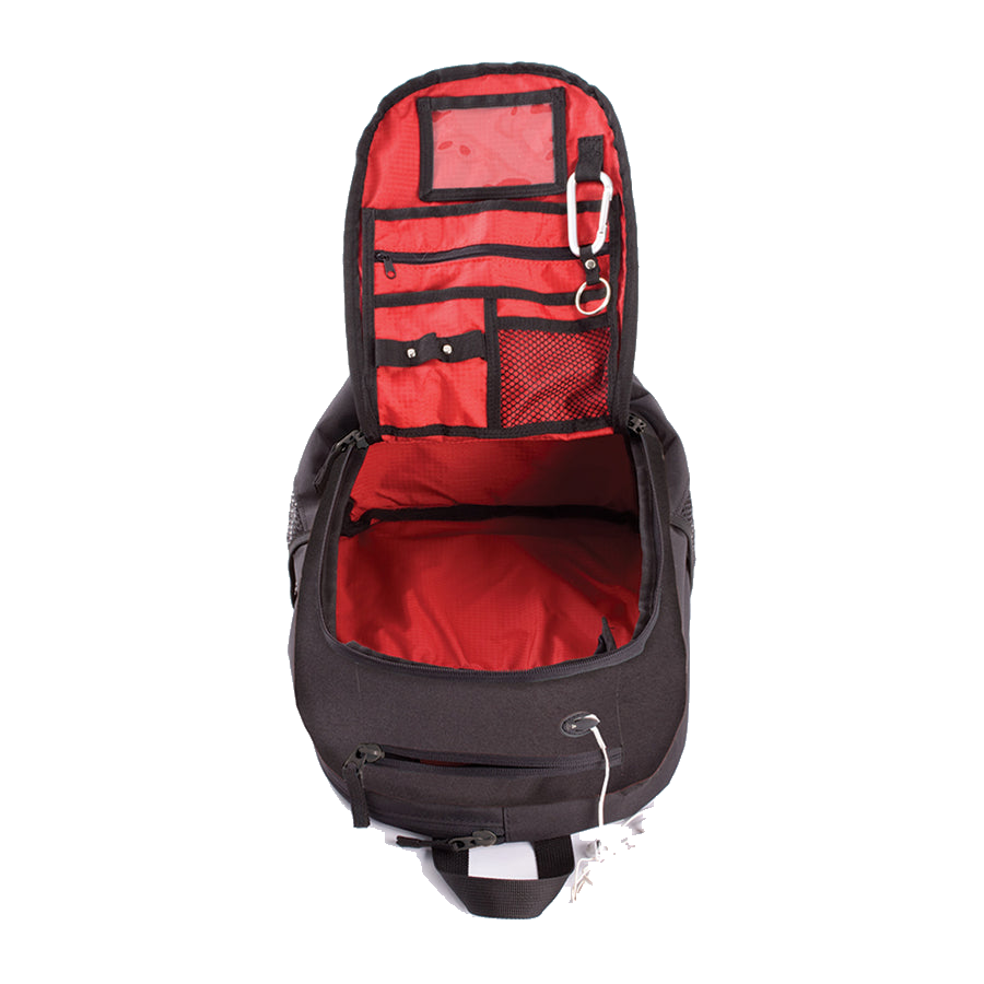 Ocean & Earth Aircon Backpack: main compartment opened