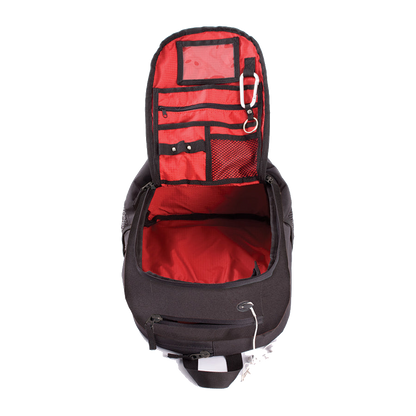 Ocean & Earth Aircon Backpack: main compartment opened