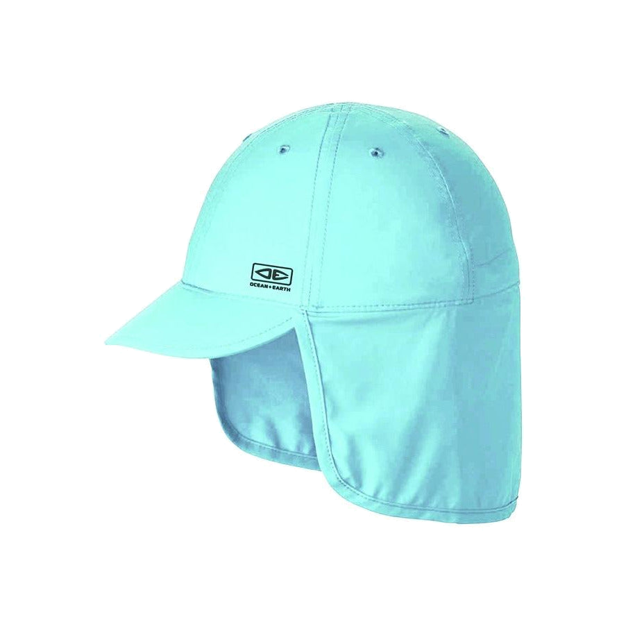 Ocean & Earth Kids Sunbreaker Hat: Aqua legionnaire-style cap