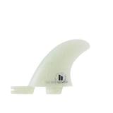 Front face of the clear Mid Side Byte fin with FCS II logo