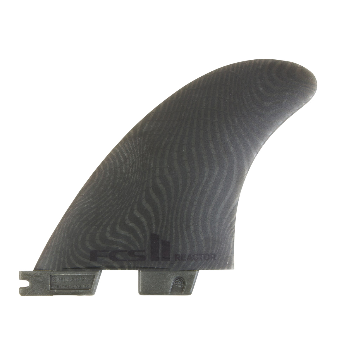 FCS II Reactor Tri Fins - Eco Neo Glass: ash side fin showing a grey wave pattern