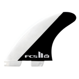 FCS II Mick Fanning Tri Fins - Performance Core: black and White fin with a diagonal black panel