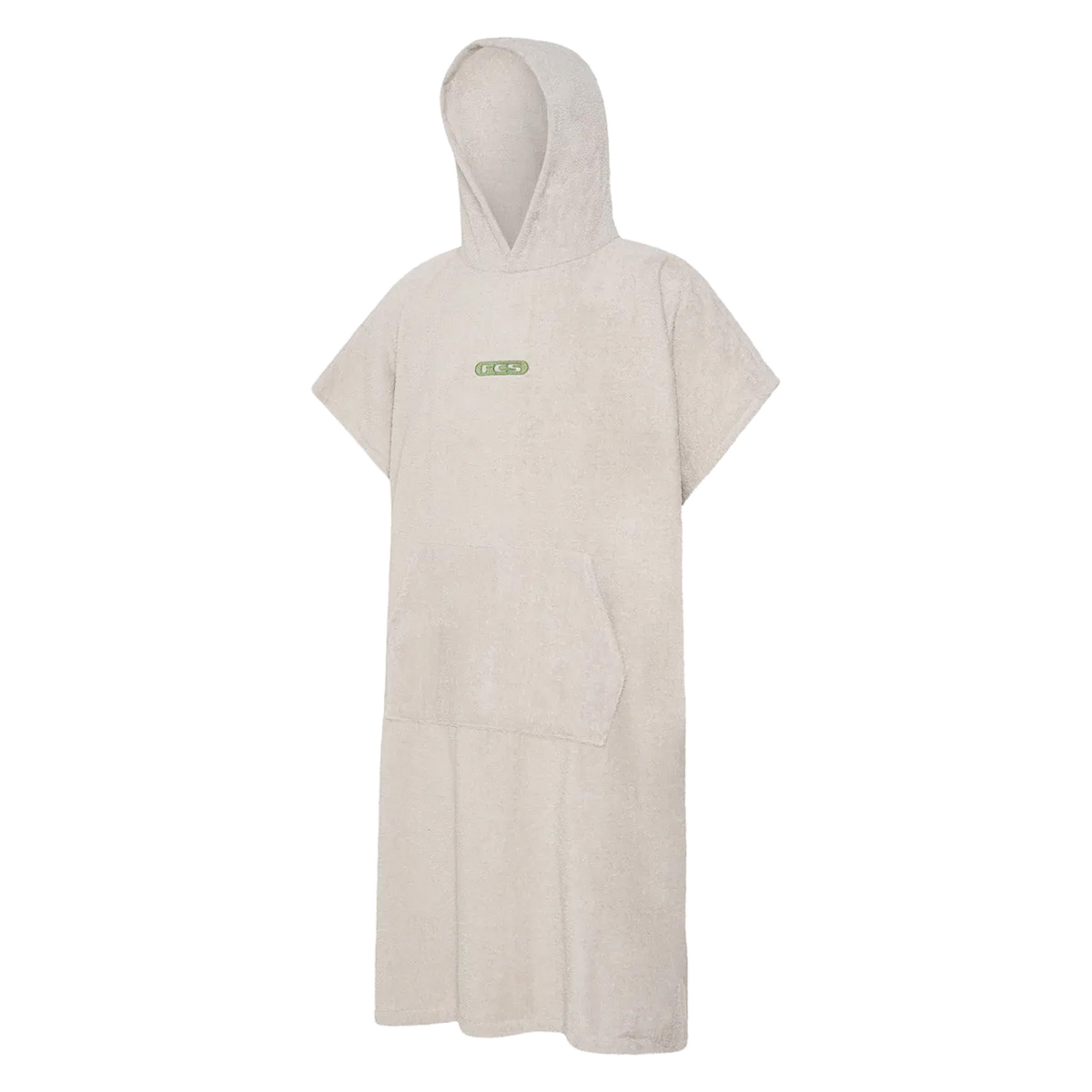 FCS Towel Poncho: warm Grey adult towel poncho, front view
