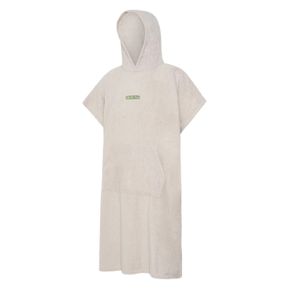 FCS Towel Poncho: warm Grey adult towel poncho, front view