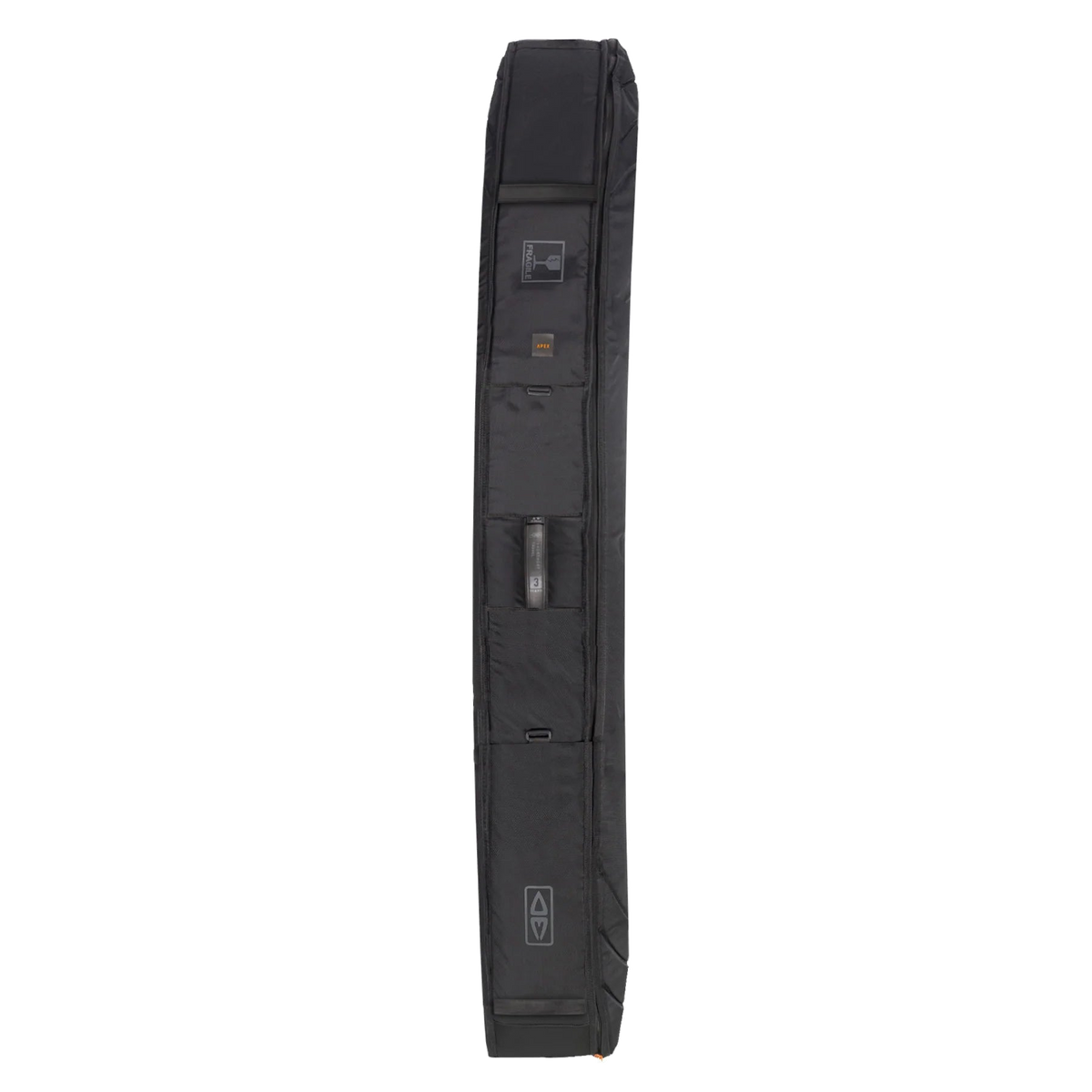 Ocean & Earth APEX Shortboard Travel Cover – 3 Board: end-on profile of the APEX cover