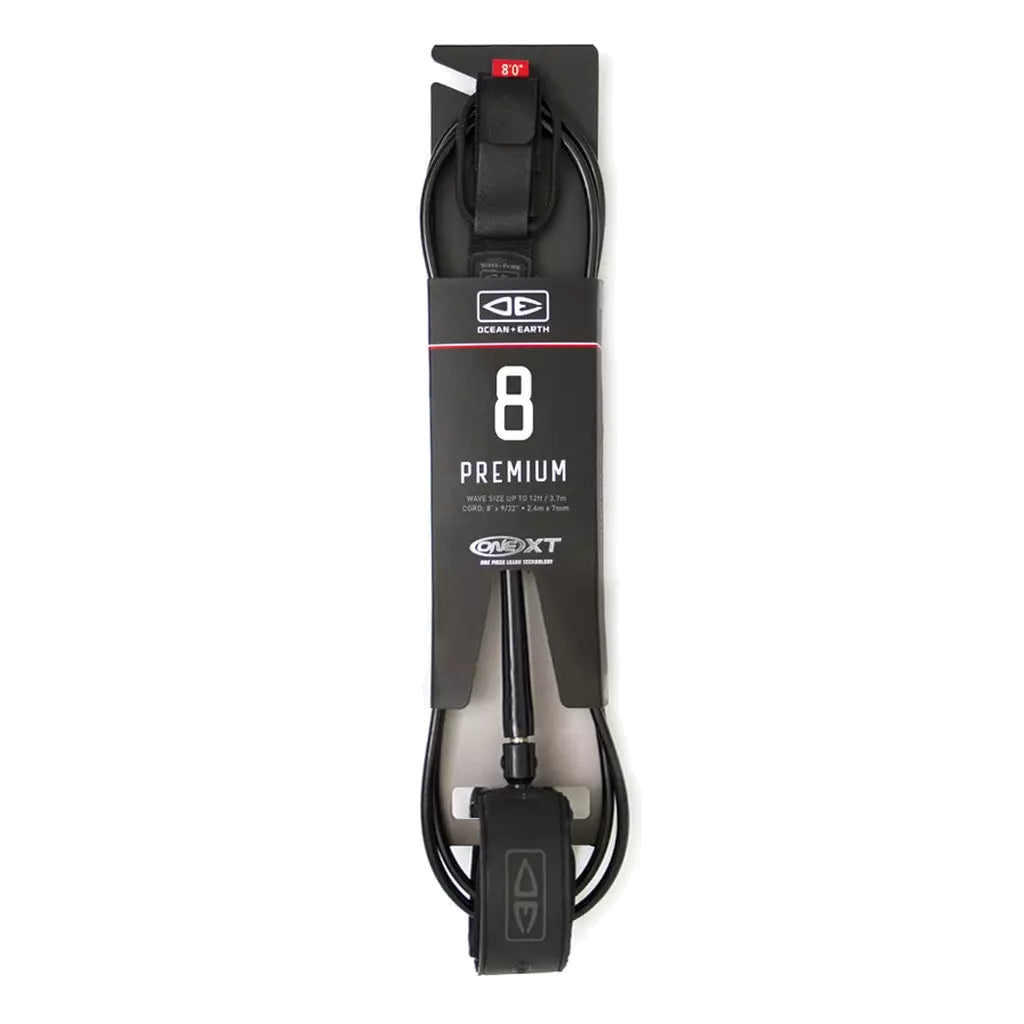 Ocean & Earth Premium One-XT Leash – 8 ft: Black packaged Premium leash