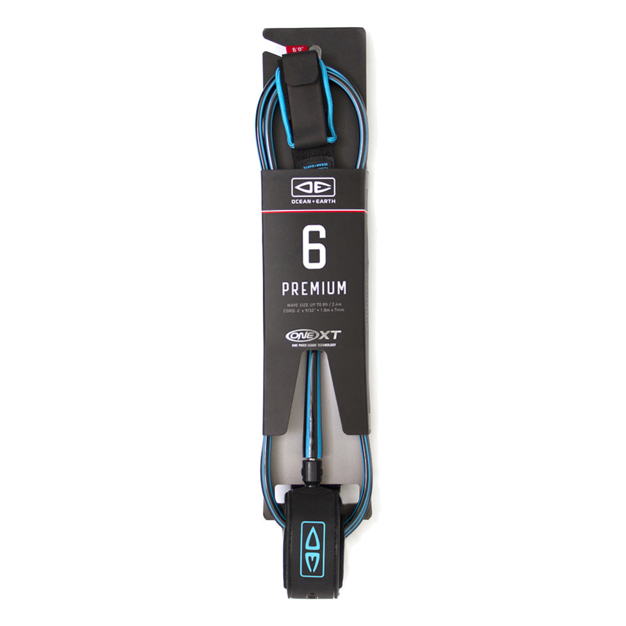 Ocean & Earth Premium One-XT Leash – 6 ft: Blue leash in retail packaging, full view