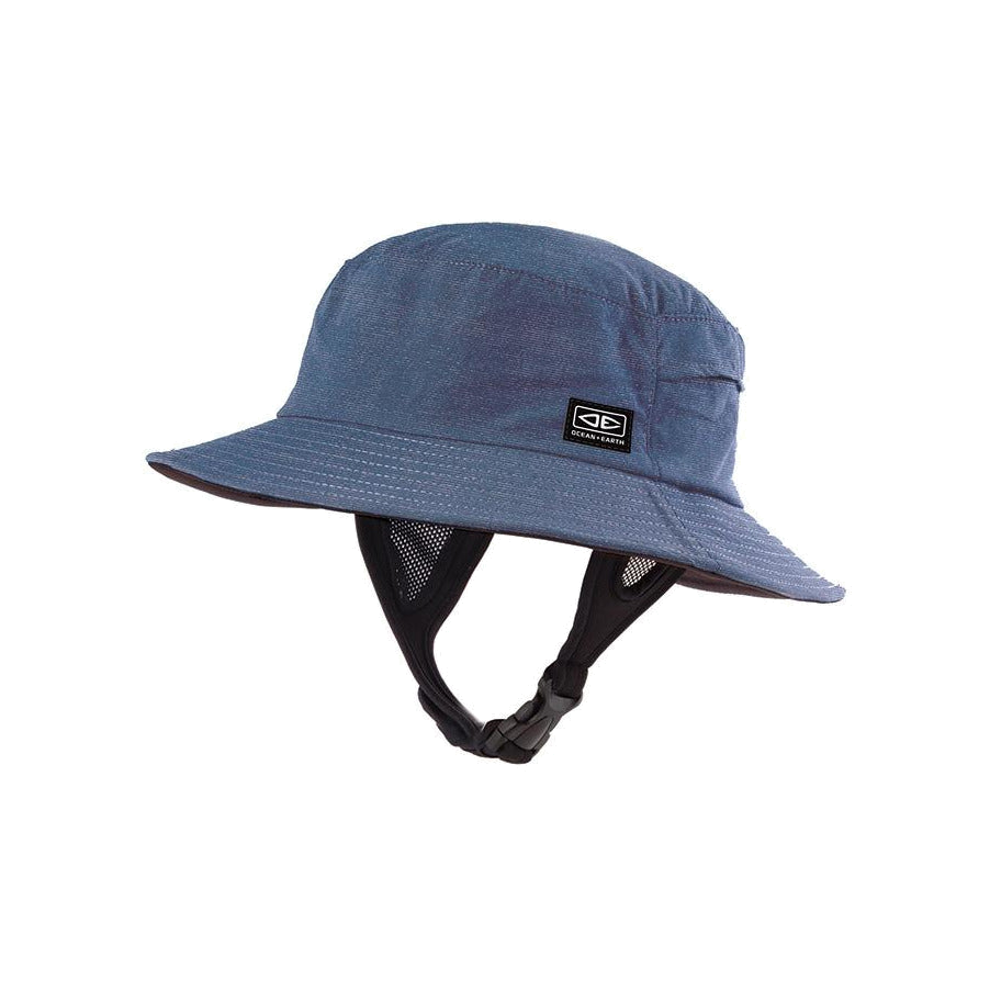 Ocean & Earth Kids Bingin Soft Peak Surf Hat: Kids Blue Marle soft-peak bucket hat