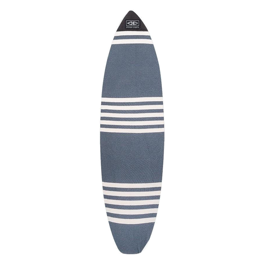 Ocean & Earth Stretch Fish Sock: striped fish sock, full view