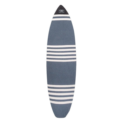 Ocean & Earth Stretch Fish Sock: striped fish sock, full view