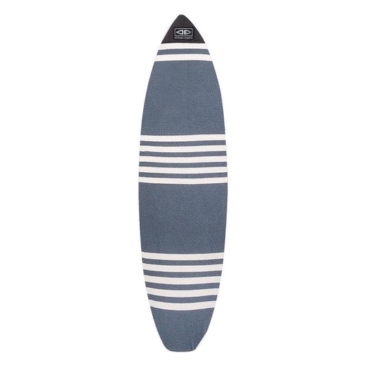 Ocean & Earth Stretch Fish Sock: striped fish sock, full view