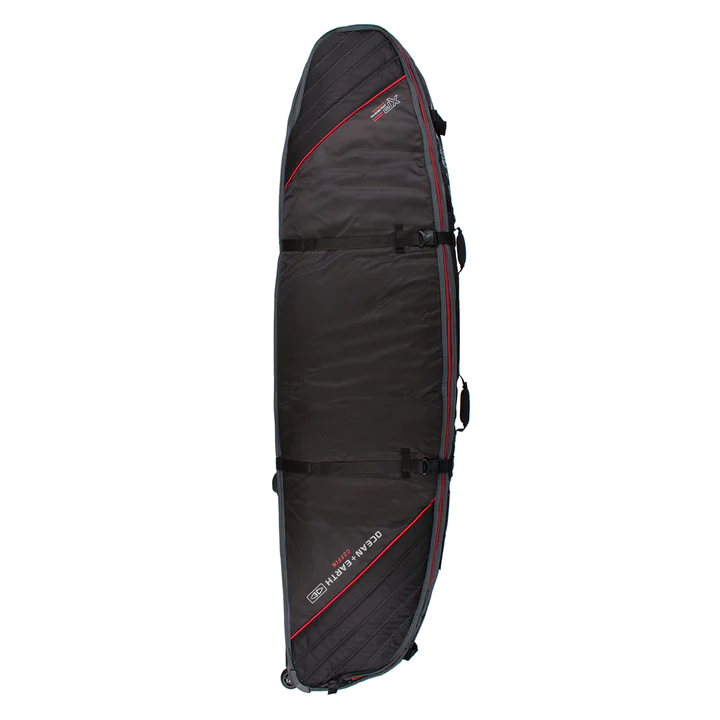 Ocean & Earth Quad Wheel Shortboard Cover: wheeled cover, full front profile