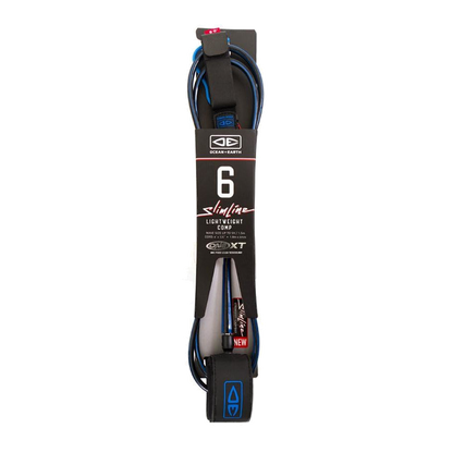 Ocean & Earth Slimline Lightweight Comp One-XT Leash – 6 ft: Black/Blue packaged Slimline leash