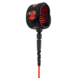 FCS Freedom Helix Leash - All Round: red cuff lining and red Helix cord
