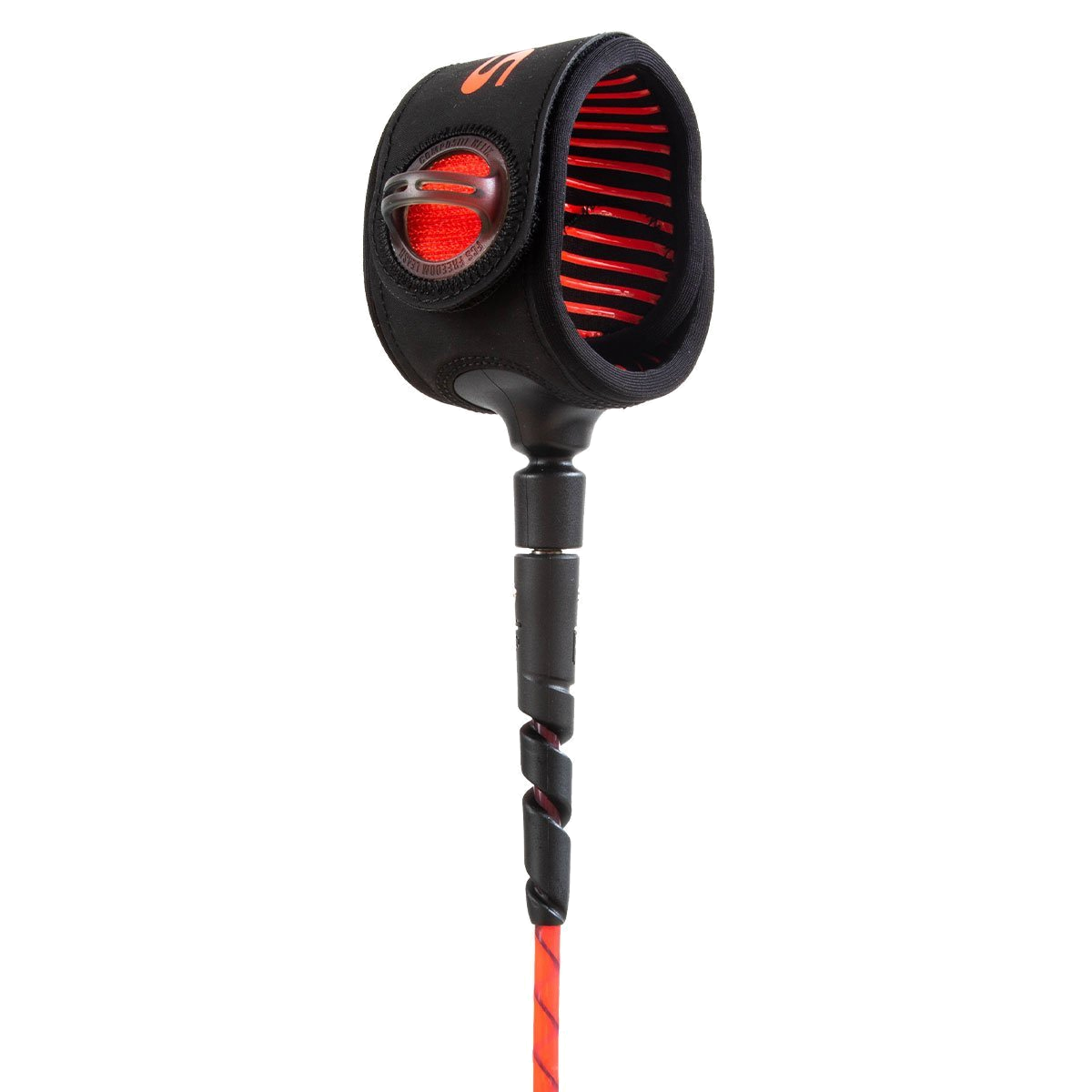 FCS Freedom Helix Leash - All Round: red cuff lining and red Helix cord