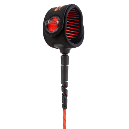 FCS Freedom Helix Leash - All Round: red cuff lining and red Helix cord