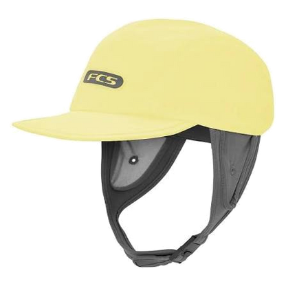 FCS Essential Trucker Wet Cap: butter wet trucker cap and chin strap